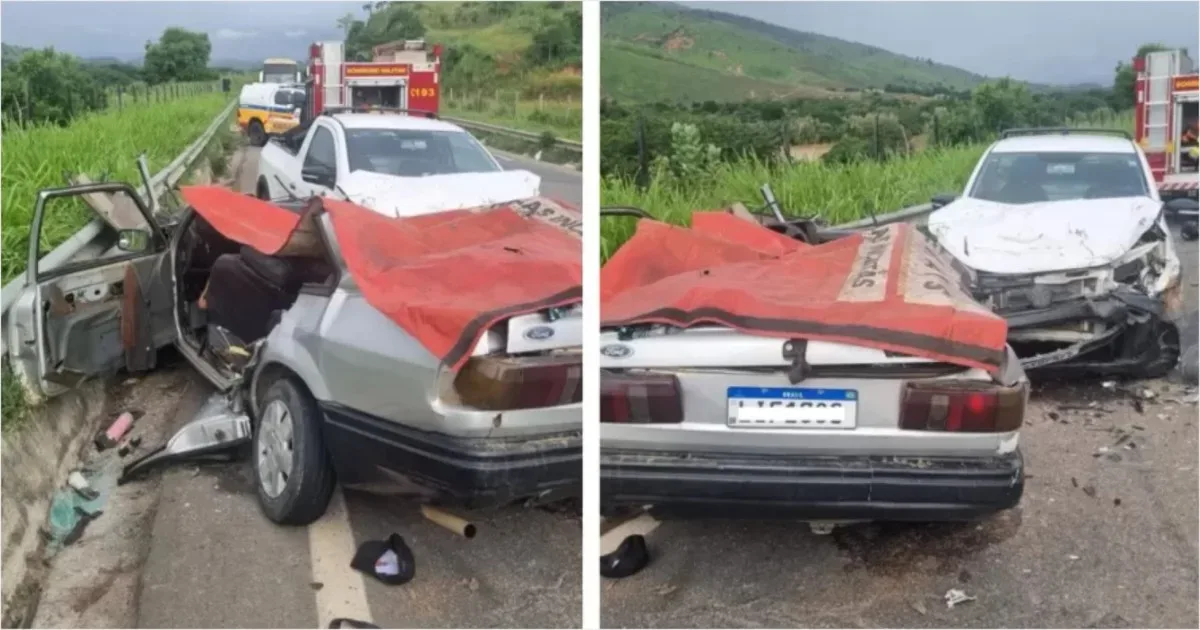 Uma criança ficou presa nas ferragens em grave acidente no interior de Minas Gerais