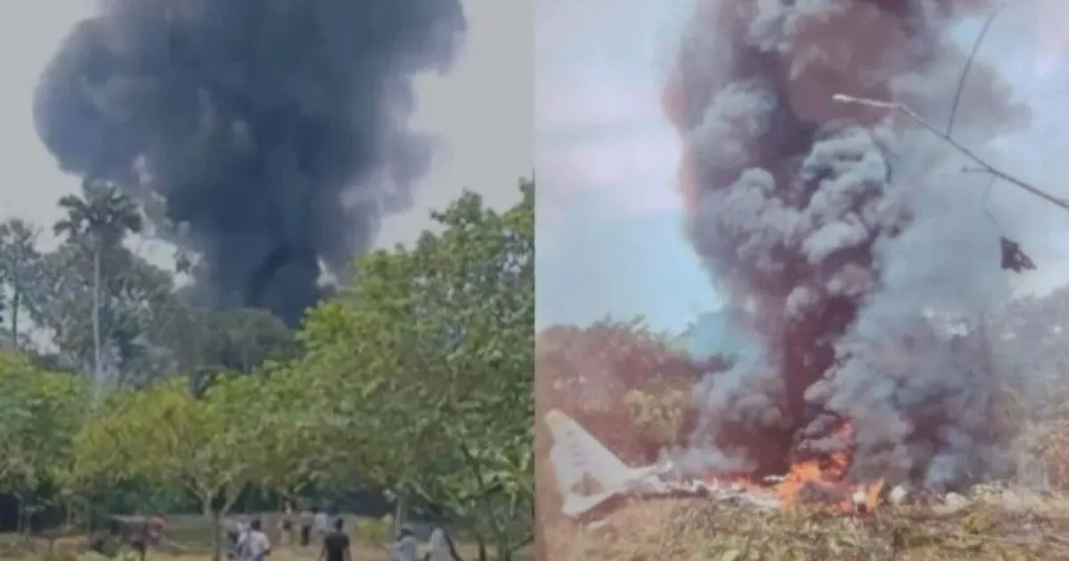 Avião militar C-130 caiu com mais de 100 soldados a bordo