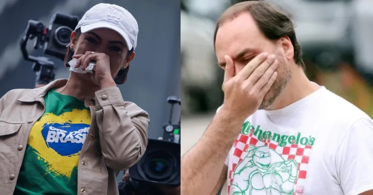 Em clima de comoção, Michelle Bolsonaro e filhos prestam homenagem a Bolsonaro