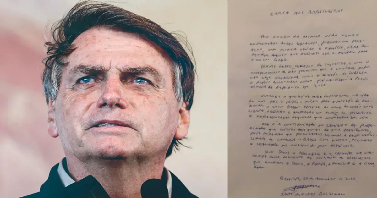 Foi isso que Bolsonaro escreveu em carta sobre a Michelle